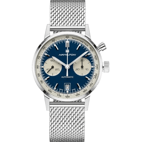 Intra-Matic 68 Auto Chrono Stainless Steel / Blue / Mesh