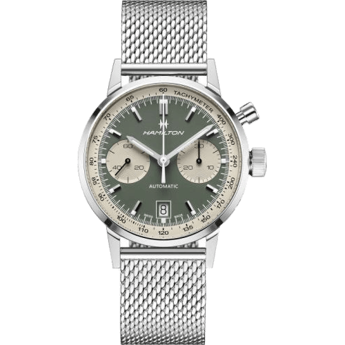 Intra-Matic 68 Auto Chrono Stainless Steel / Green / Mesh