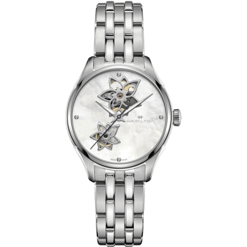 Jazzmaster Open Heart 34 Stainless Steel / MOP / Bracelet