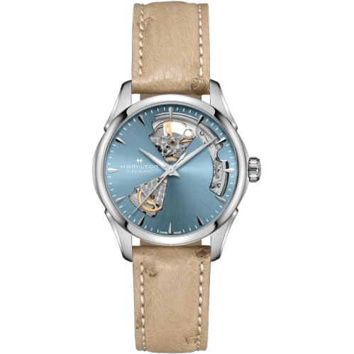 Jazzmaster Open Heart 36 Stainless Steel / Blue