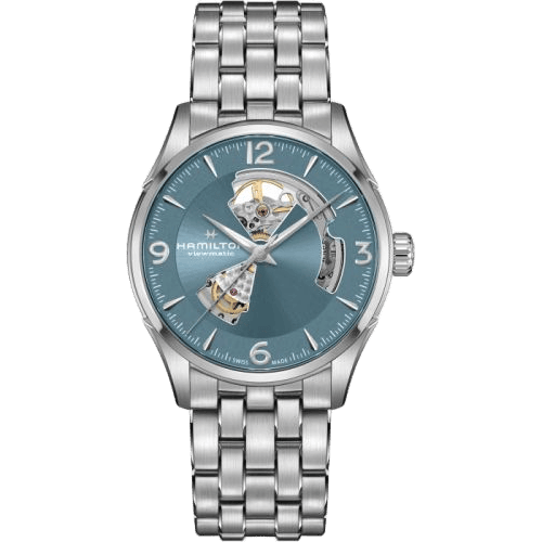 Jazzmaster Open Heart 42 Stainless Steel / Blue / Bracelet
