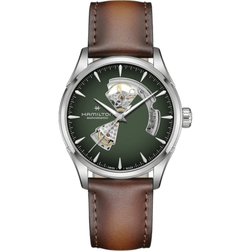 Jazzmaster Open Heart 42 Stainless Steel / Green Gradient
