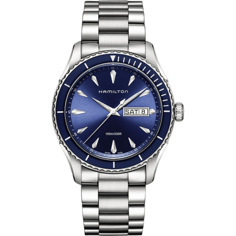 Jazzmaster Seaview Day Date Quartz 42 Stainless Steel / Blue / Bracelet