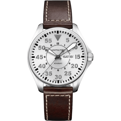 Khaki Aviation Pilot Day Date Quartz Silver