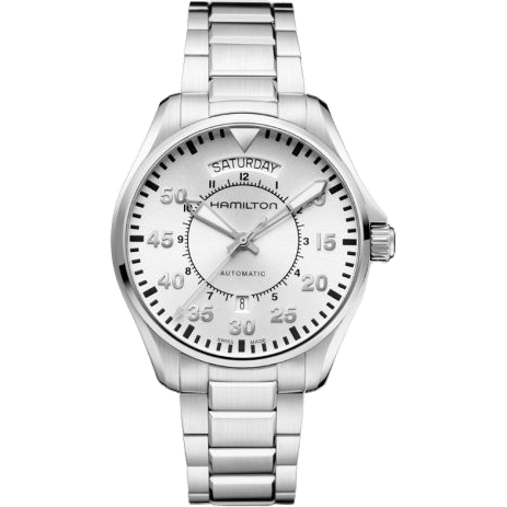 Khaki Pilot Day Date Auto 42 Stainless Steel / Silver / Bracelet