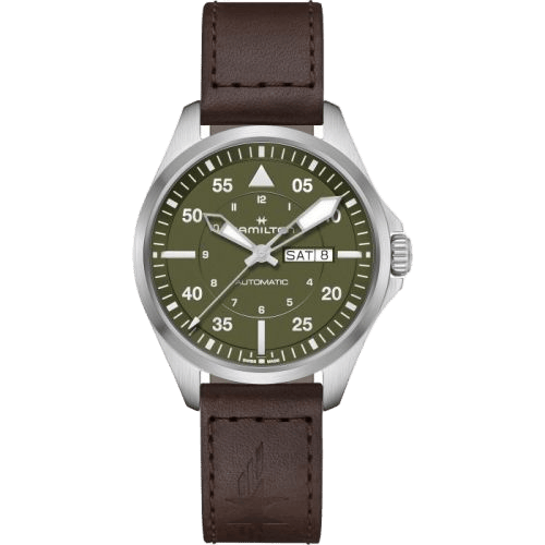 Khaki Aviation Pilot Day Date Auto 42 Stainless Steel / Green