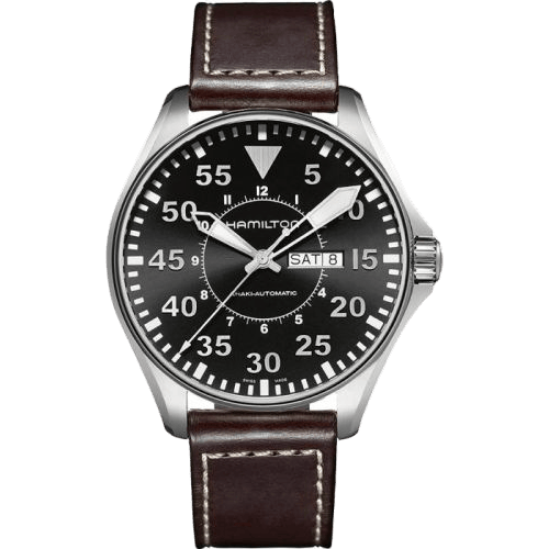 Khaki Aviation Pilot Day Date 46 Stainless Steel / Black