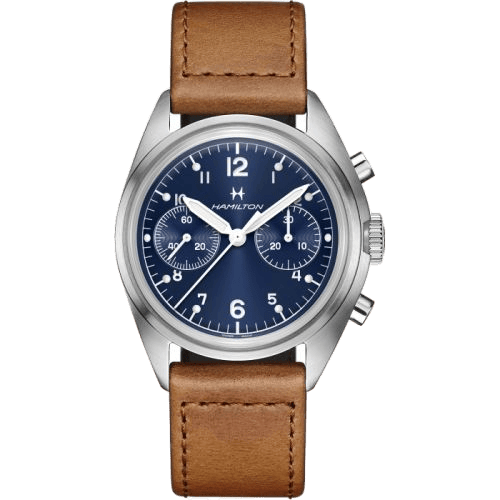 Khaki Aviation Pilot Pioneer Mechanical Chronograph Stainless Steel / Blue