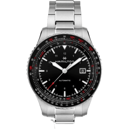 Khaki Aviation Converter Auto Stainless Steel / Black / Bracelet