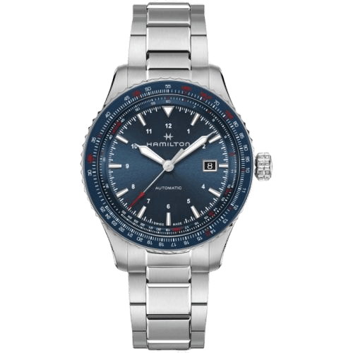 Khaki Aviation Converter Auto Stainless Steel / Blue / Bracelet
