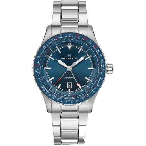 Khaki Aviation Converter Auto GMT Stainless Steel / Blue / Bracelet