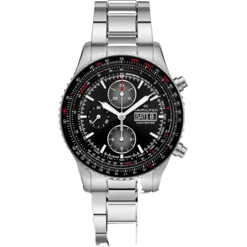 Khaki Aviation Converter Auto Chrono Stainless Steel / Black / Bracelet