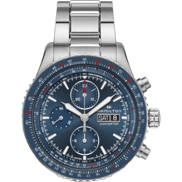 Khaki Aviation Converter Auto Chrono Stainless Steel / Blue / Bracelet