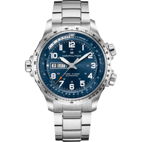 Khaki Aviation X Wind Day Date Auto Blue / Bracelet