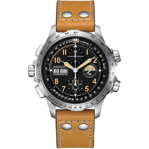Khaki Aviation X Wind Day Date Auto Chrono Lion Stainless Steel / Black
