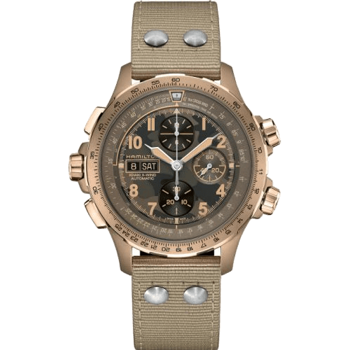 Khaki Aviation X Wind Day Date Auto Chrono Green Camouflage