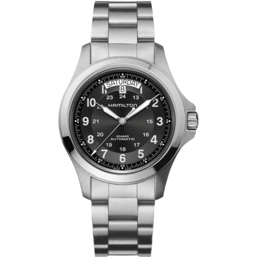 Khaki Field King Auto 40 Stainless Steel / Black / Bracelet