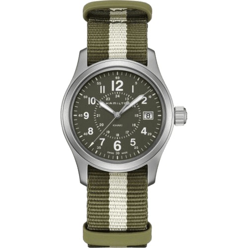 Khaki Field Quartz 38 Stainless Steel / Green / NATO