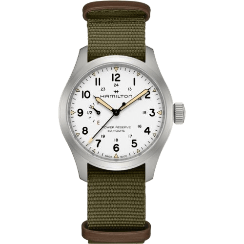 Khaki Field Mechanical Power Reserve Stainless Steel / White