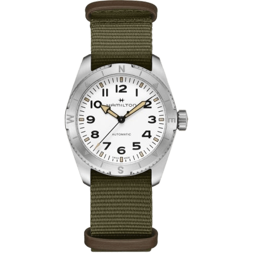 Khaki Field Expedition 37 Stainless Steel / White / NATO