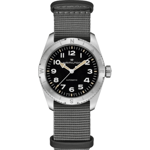 Khaki Field Expedition 37 Stainless Steel / Black / NATO
