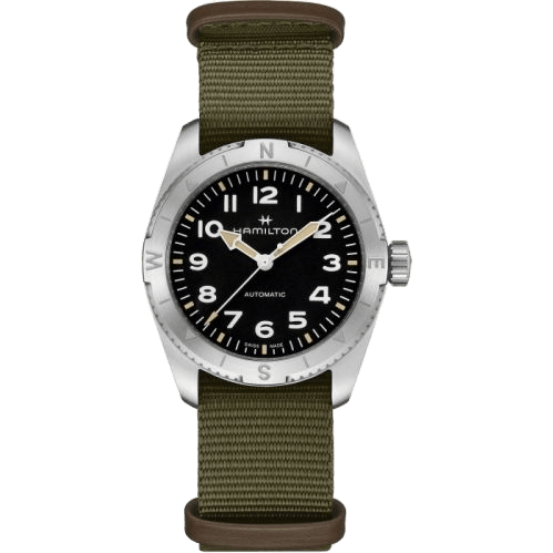 Khaki Field Expedition 37 Stainless Steel / Black / NATO