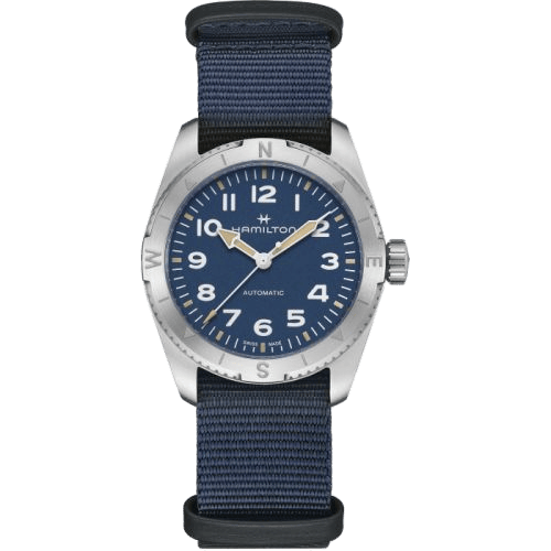 Khaki Field Expedition 37 Stainless Steel / Blue / NATO