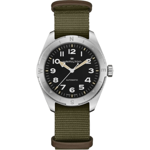 Khaki Field Expedition 41 Stainless Steel / Black / NATO