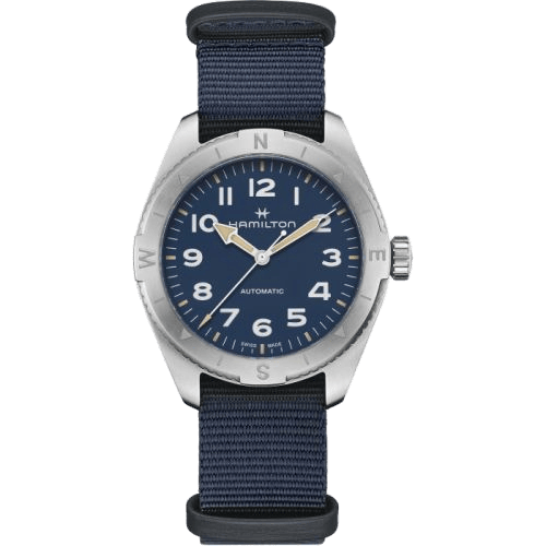 Khaki Field Expedition 41 Stainless Steel / Blue / NATO