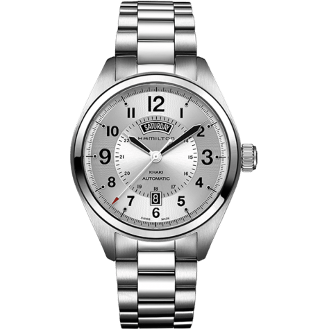 Khaki Field Day Date Auto Silver / Bracelet