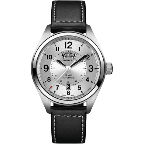 Khaki Field Day Date Auto Silver / Leather