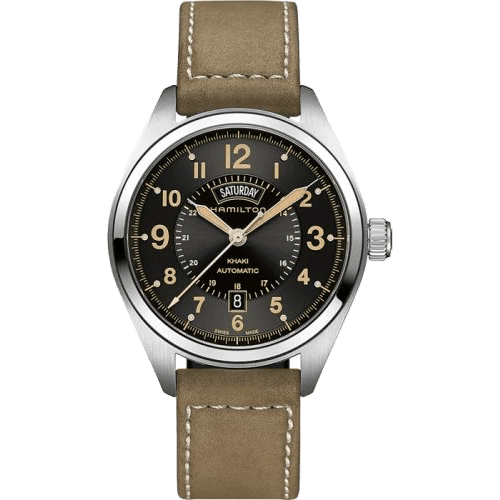 Khaki Field Day Date Auto Stainless Steel / Black