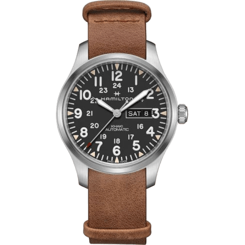 Khaki Field Day Date Auto Stainless Steel / Black