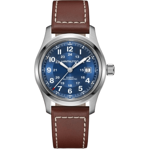Khaki Field Auto 42 Stainless Steel / Blue