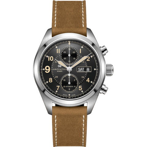Khaki Field Automatic Chronograph Steel / Black