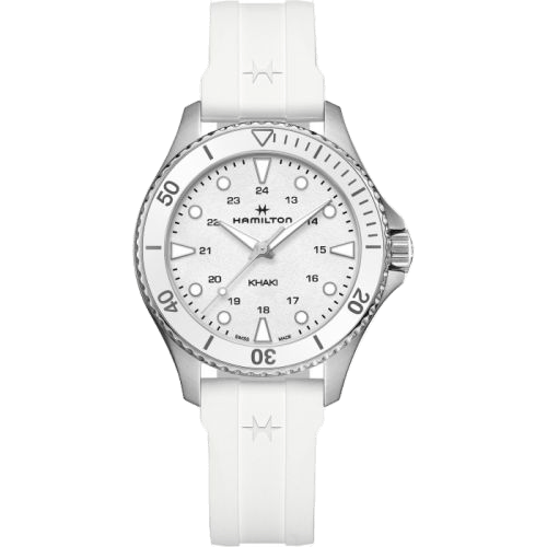 Khaki Navy Scuba Quartz 37 Stainless Steel / White / Rubber