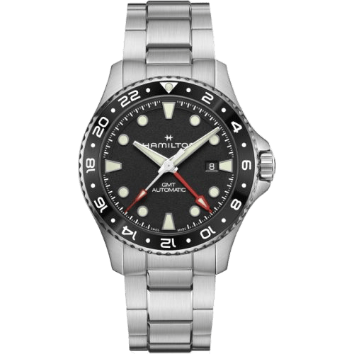 Khaki Navy Scuba Automatic GMT 43 Stainless Steel / Black / Bracelet