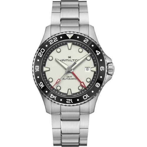Khaki Navy Scuba Automatic GMT 43 Stainless Steel / White / Bracelet