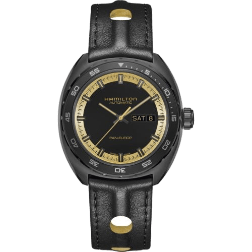 Pan Europ Day Date Auto Black & Gold