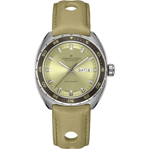 Pan Europ Day Date Auto Stainless Steel / Green