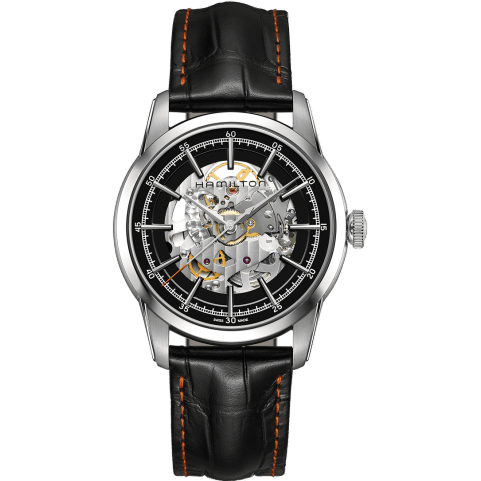 Railroad 42 Skeleton Auto Stainless Steel / Black
