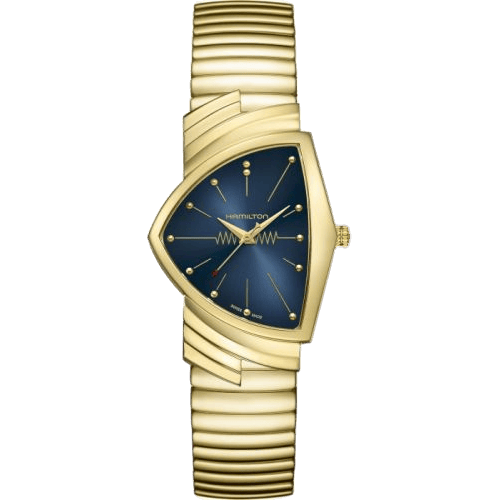 Ventura Gents Yellow Gold / Blue Suede Shoes / Bracelet