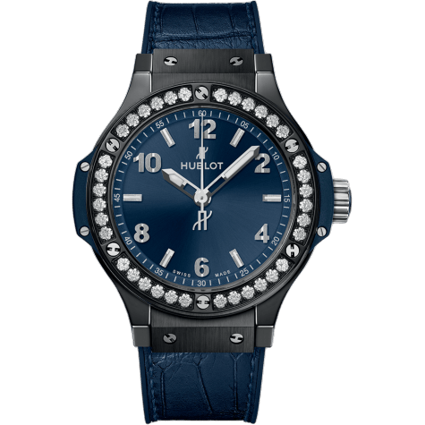 Big Bang 38 Quartz Ceramic - Diamond / Blue / Alligator