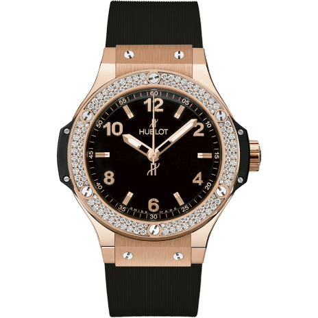 Big Bang 38 Quartz Red Gold - Diamond / Black / Rubber