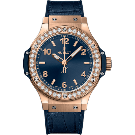 Big Bang 38 Quartz Red Gold - Diamond / Blue / Alligator