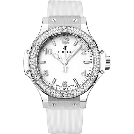 Big Bang 38 Quartz Stainless Steel - Diamond / White / Rubber