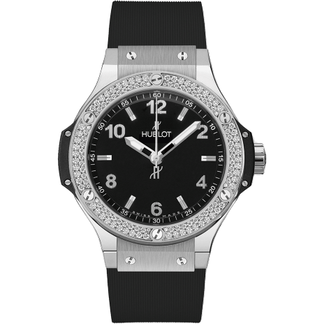 Big Bang 38 Quartz Stainless Steel - Diamond / Black / Rubber
