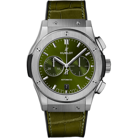 Classic Fusion 42 Chronograph Titanium / Green / Alligator