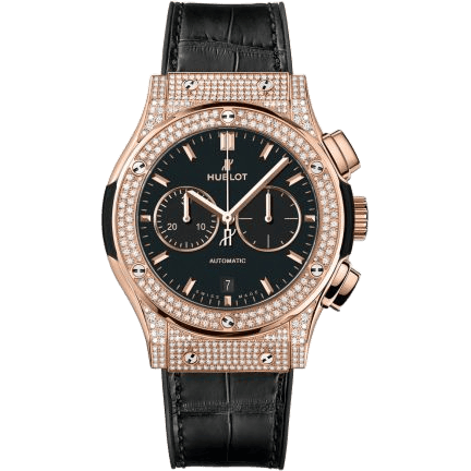 Classic Fusion 42 Chronograph King Gold - Pavé / Black / Alligator