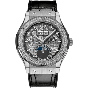 Classic Fusion Aerofusion Moonphase Titanium - Diamond / Alligator